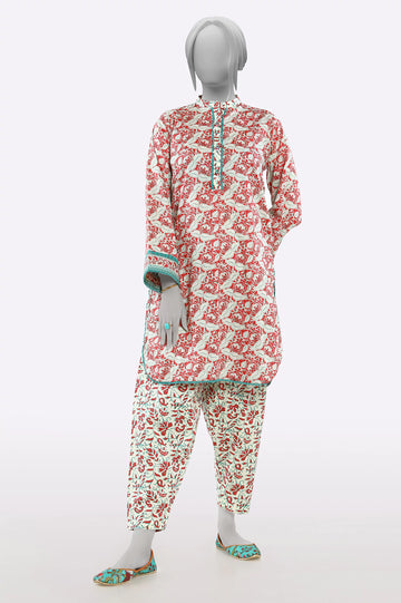 Red Printed 2PC From Sohaye By Diners