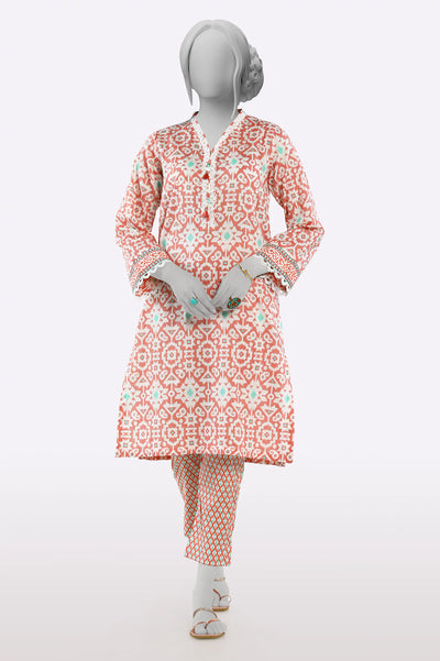 Orange Printed 2PC From Sohaye By Diners