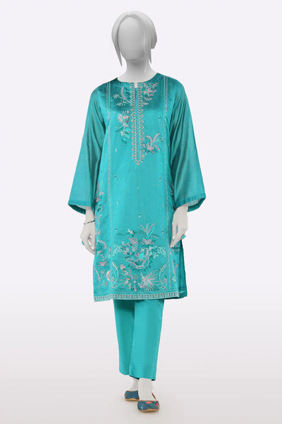 Teal Embroidered 2PC From Sohaye By Diners