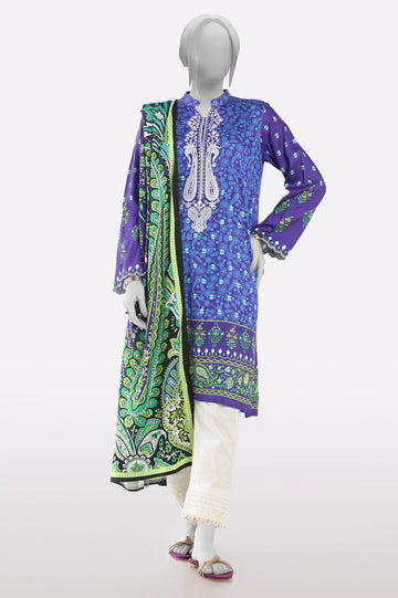 Purple Printed Embroidered Kurti With Dupatta From Sohaye By Diners