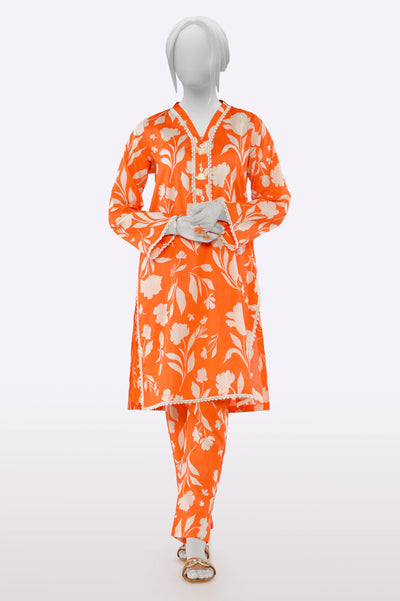Orange Printed 2PC From Sohaye By Diners