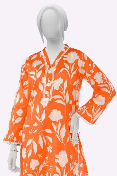 Orange Printed 2PC From Sohaye By Diners