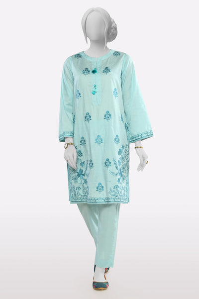 Light Blue Embroidered 2PC From Sohaye By Diners