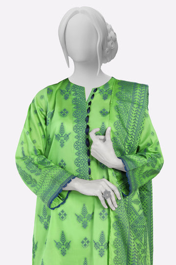Green Jacquard Stylised Kurti With Dupatta From Sohaye By Diners