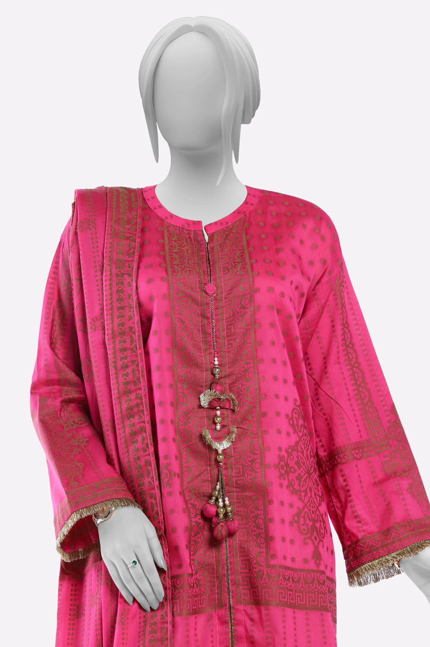 Pink Purple Embroidered Kurti With Dupatta From Sohaye By Diners