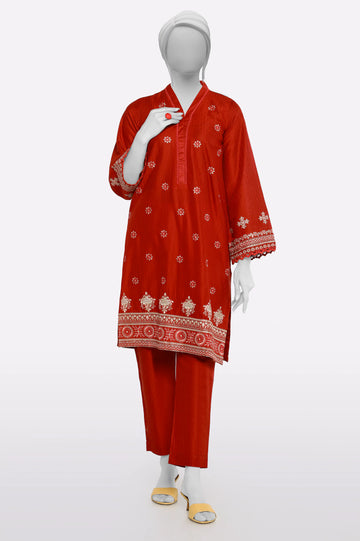 Red Embroidered 2PC From Sohaye By Diners