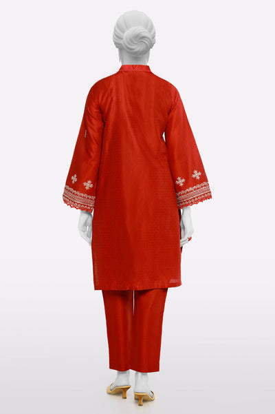 Red Embroidered 2PC From Sohaye By Diners