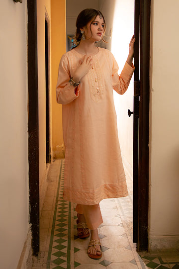 Peach Embroidered 2PC
