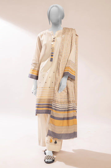 White Jacquard Kurti With Dupatta From Sohaye By Diners