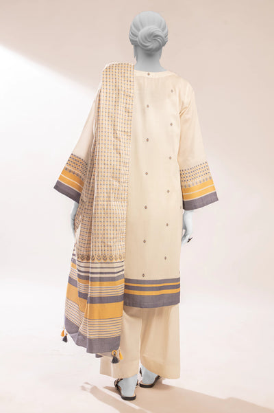 White Jacquard Kurti With Dupatta From Sohaye By Diners