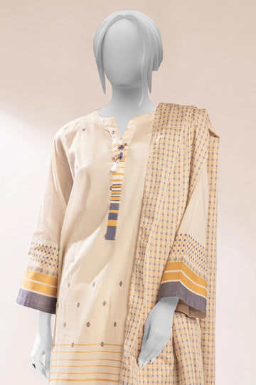 White Jacquard Kurti With Dupatta From Sohaye By Diners