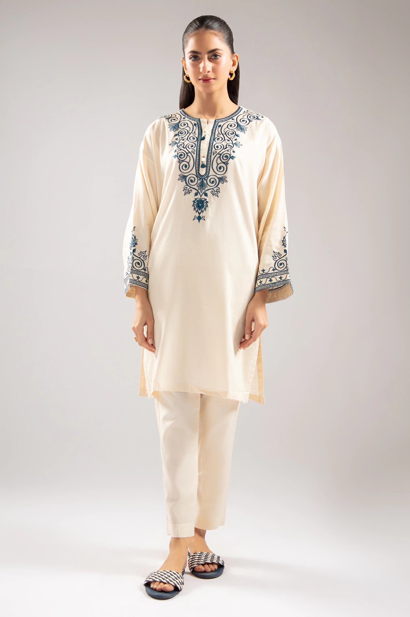 Ivory Embroidered 2PC From Sohaye By Diners