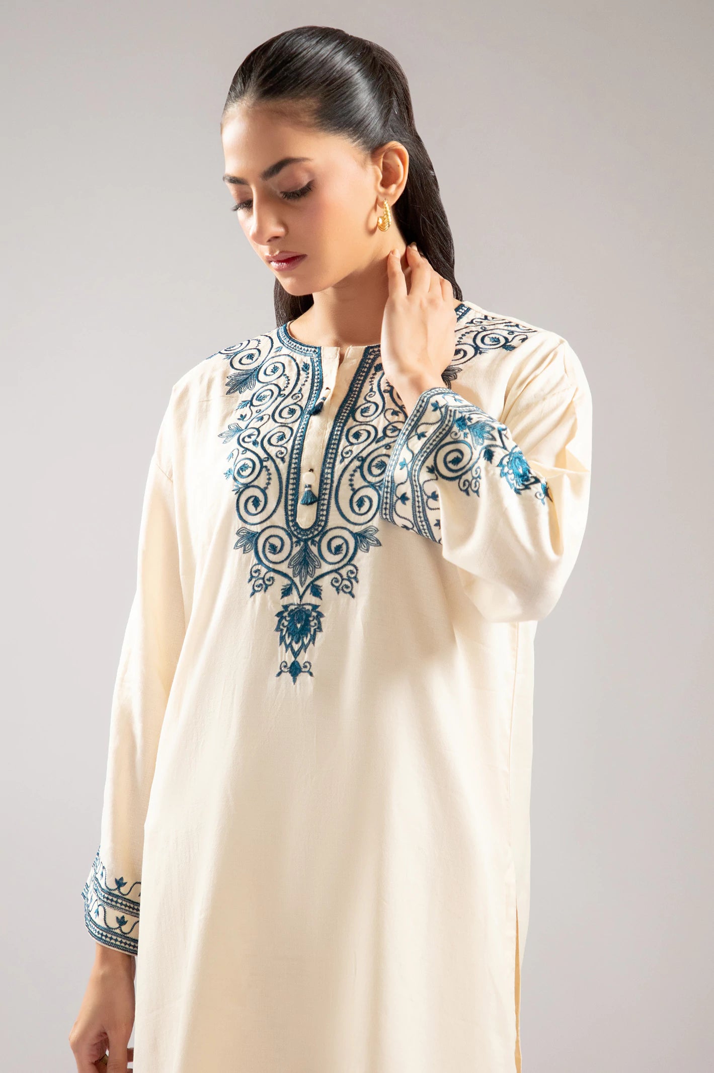 Ivory Embroidered 2PC From Sohaye By Diners