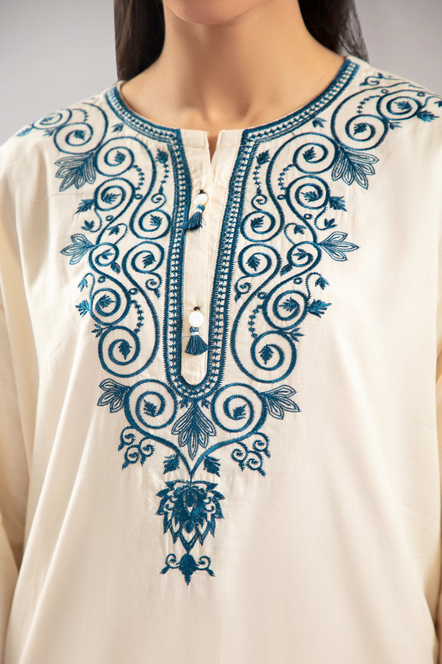 Ivory Embroidered 2PC From Sohaye By Diners