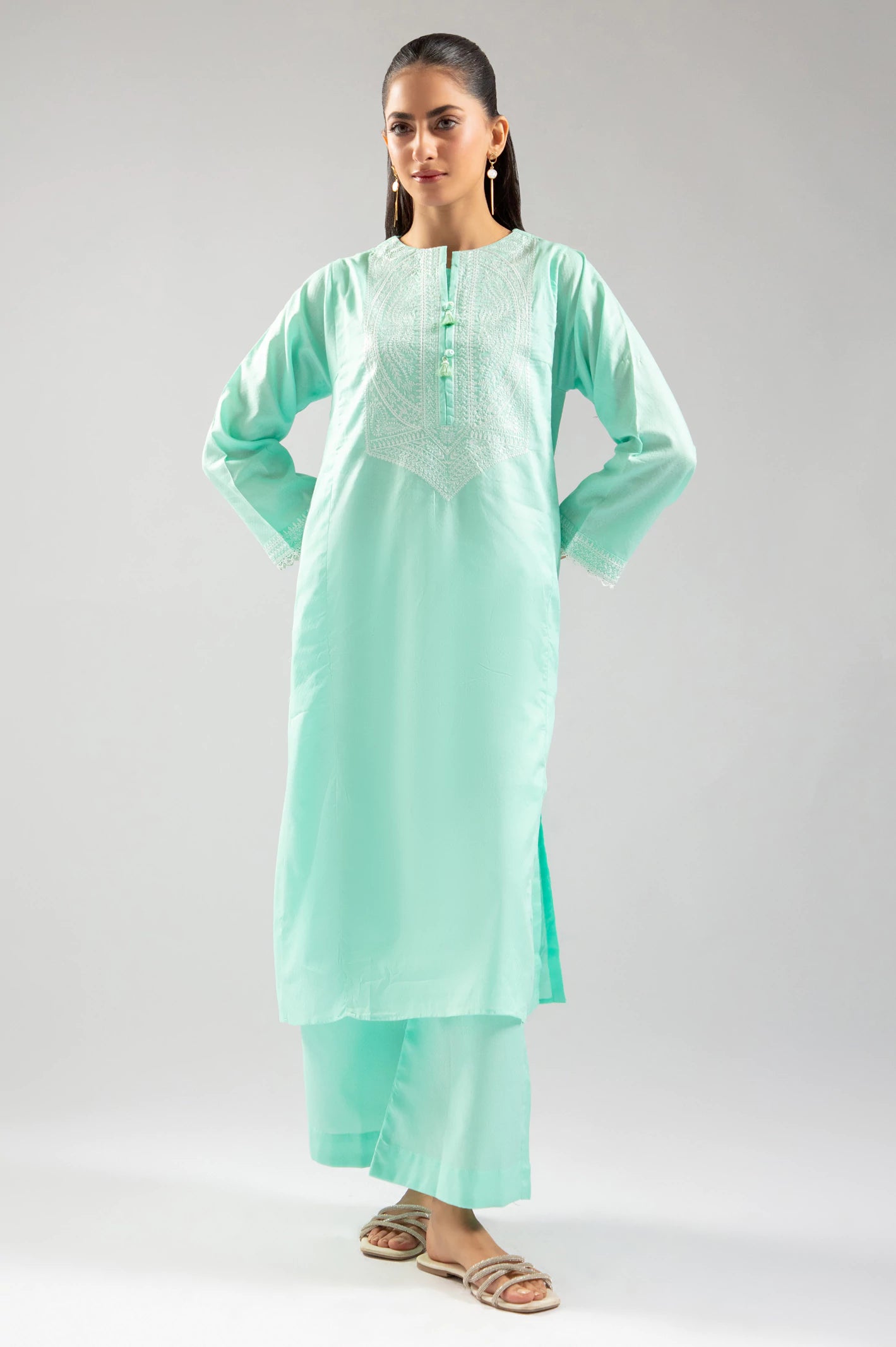 Mint Embroidered 2PC From Sohaye By Diners