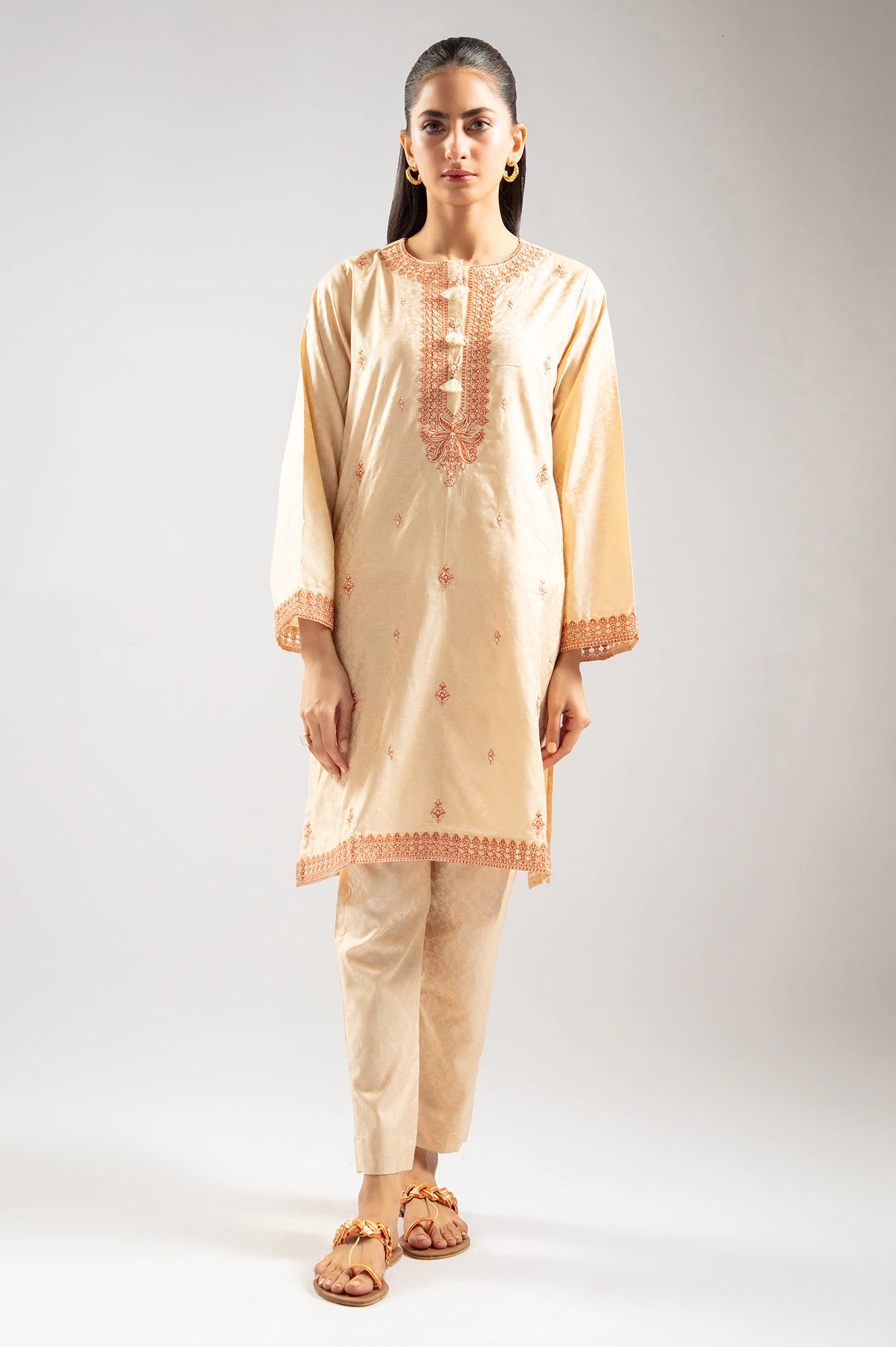 Beige Embroidered 2PC From Sohaye By Diners