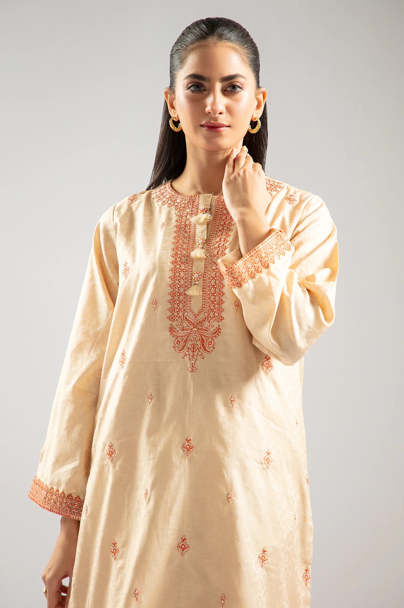 Beige Embroidered 2PC From Sohaye By Diners