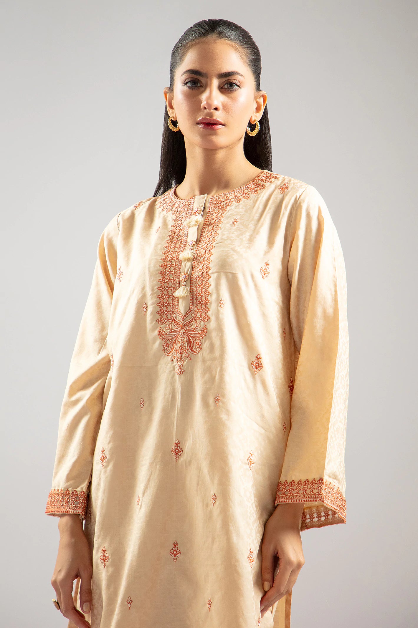 Beige Embroidered 2PC From Sohaye By Diners