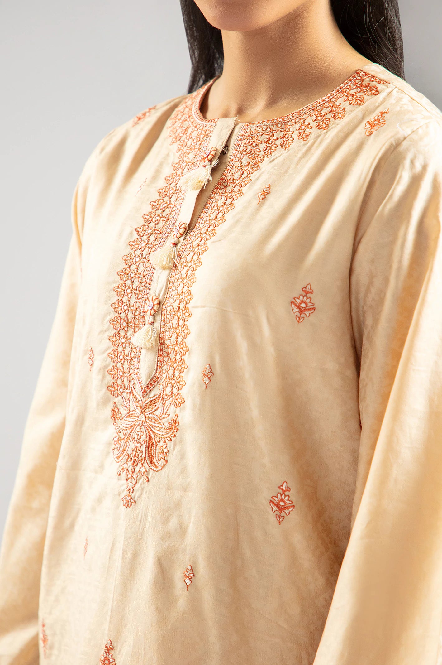 Beige Embroidered 2PC From Sohaye By Diners