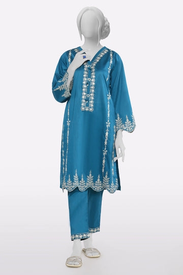 Teal Embroidered 2PC From Sohaye By Diners