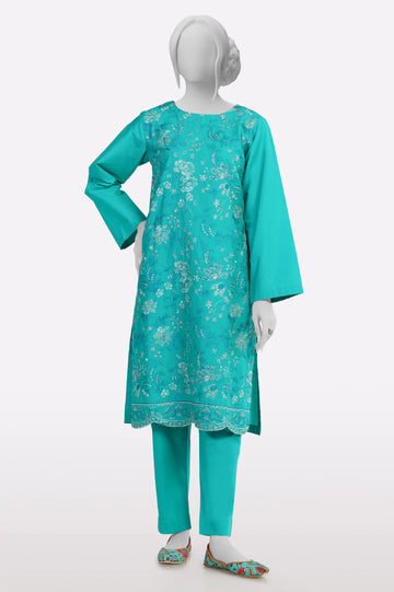 Green Embroidered 2PC From Sohaye By Diners