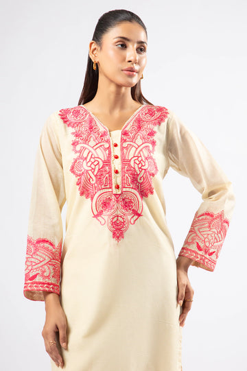 Beige Embroidered 2PC