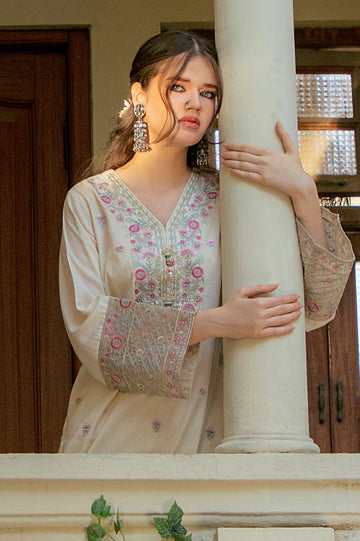 Light Beige Embroidered 2PC