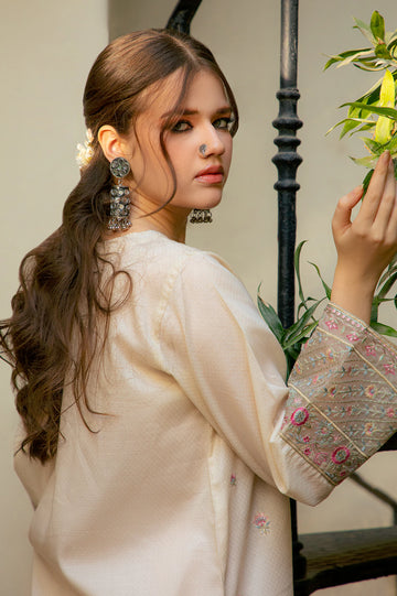 Light Beige Embroidered 2PC