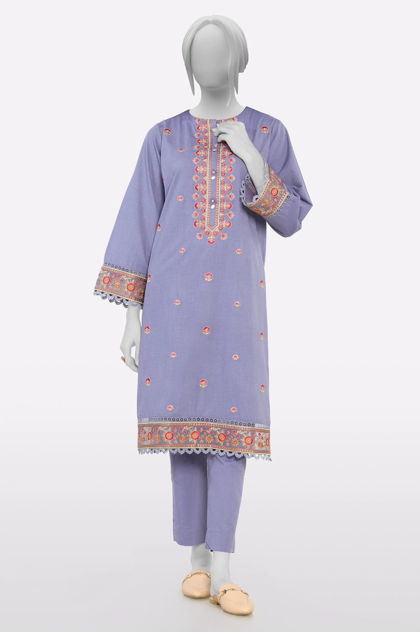 Purple Embroidered 2PC From Sohaye By Diners