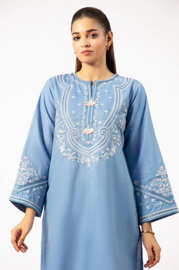 Blue Embroidered 2PC