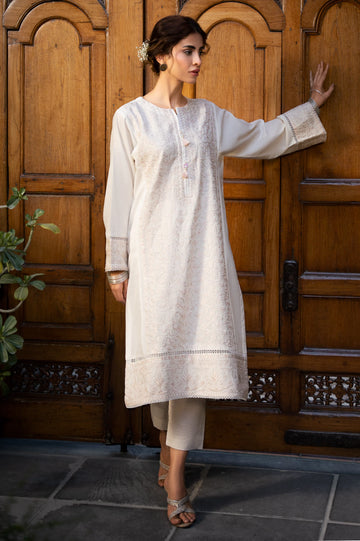 White Embroidered 2PC
