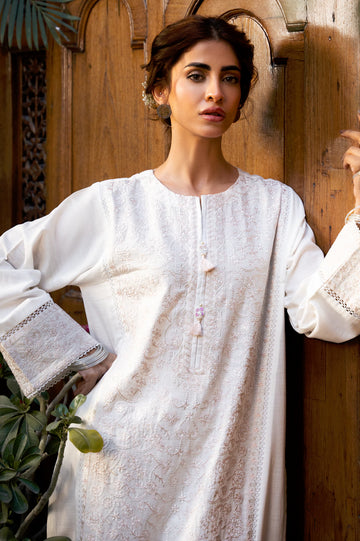 White Embroidered 2PC
