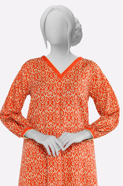 Orange Printed 2PC From Sohaye By Diners