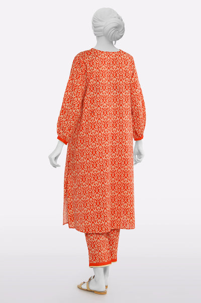 Orange Printed 2PC From Sohaye By Diners