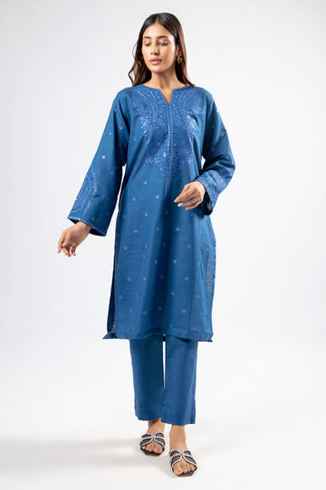 Blue Embroidered 2PC