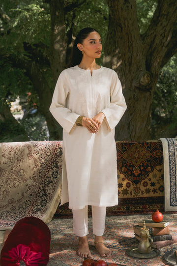 Off White Embroidered 2PC