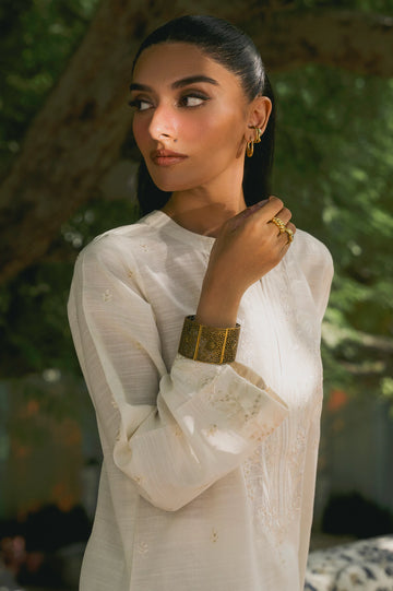 Off White Embroidered 2PC