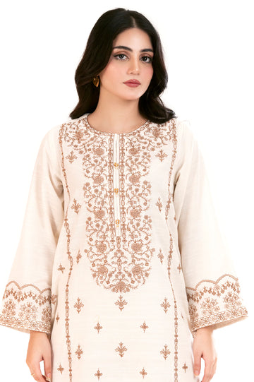 Cream Embroidered 2PC