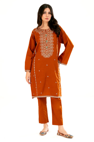 Rust Embroidered 2PC
