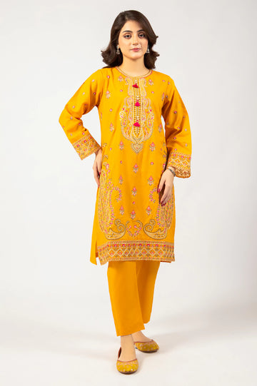 Mustard Embroidered 2PC