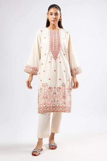 Beige Embroidered 2PC