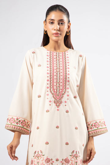 Beige Embroidered 2PC
