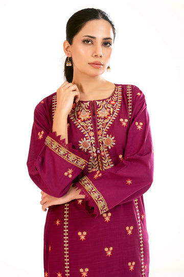 Purple Embroidered 2PC