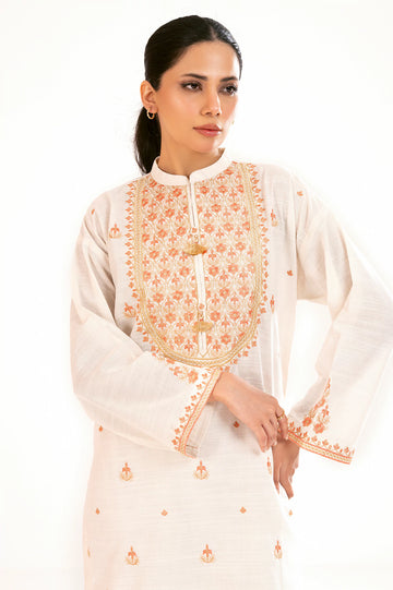 Off White Embroidered 2PC