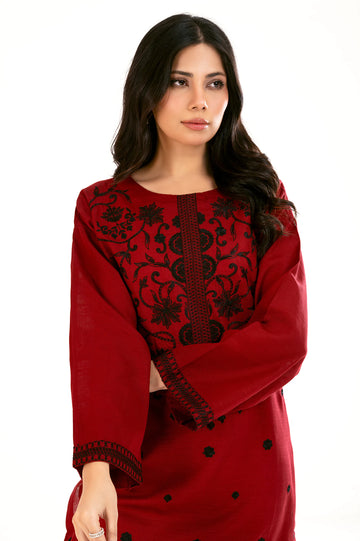 Maroon Embroidered 2PC
