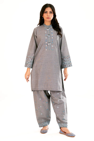 Grey Embroidered 2PC