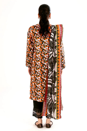 Orange Printed 2PC
