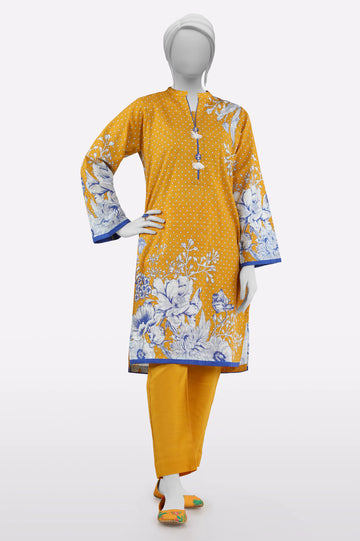 Yellow Printed 2PC From Sohaye By Diners
