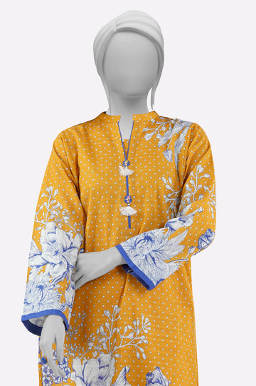 Yellow Printed 2PC From Sohaye By Diners