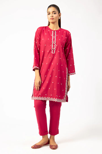 Red Embroidered 2PC